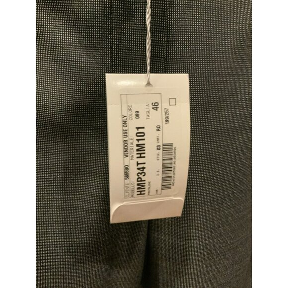 Armani Collezioni Black Silver Wool Micro Dot Wool Trousers NWT $555 Size 10 46 - Picture 3 of 9